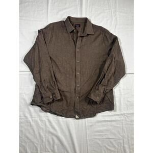 UNTUCKit Mens Flannel XL Button Up Brown Cotton Casual EUC